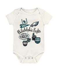 Outerstuff Baby Boys and Girls Philadelphia Eagles Littlest Player Three-Piece Bodysuit Set