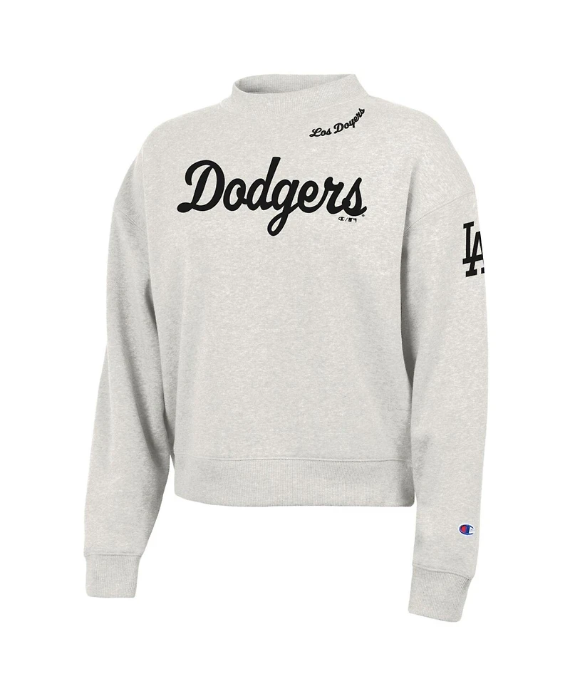 Champion Women's Stone Los Angeles Dodgers Triumph Tri-Blend Sweatshirt