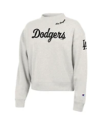Champion Women's Stone Los Angeles Dodgers Triumph Tri-Blend Sweatshirt
