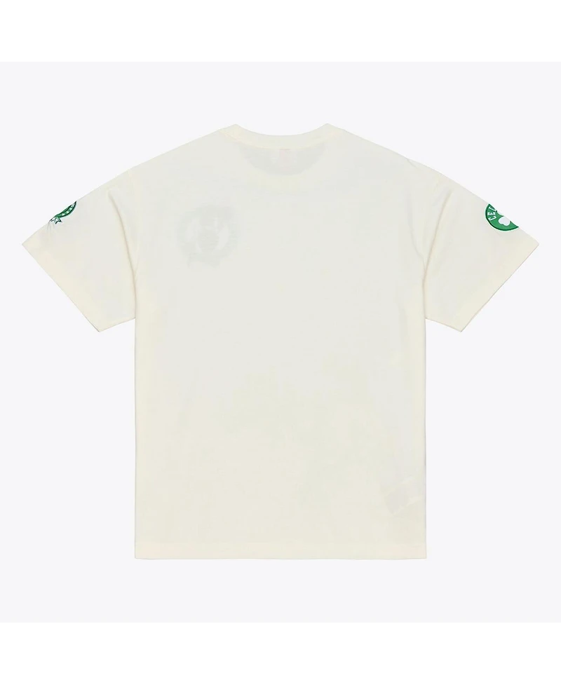 Mitchell & Ness Men's Cream Boston Celtics Hardwood Classics Chainstitch Premium T-Shirt