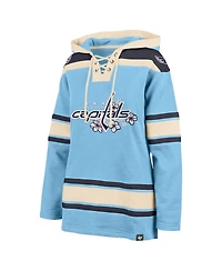 '47 Brand Women's Light Blue Washington Capitals Superior Lacer Pullover Hoodie