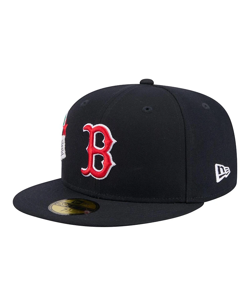 New Era Men's Navy Boston Red Sox City Patch 59FIFTY Fitted Hat