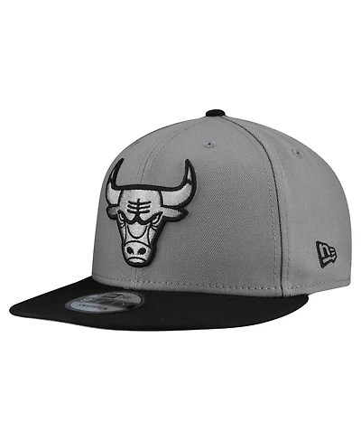 New Era Men's Gray Chicago Bulls Core Logo Storm Gray Two-Tone 9FIFTY Snapback Hat