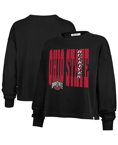 '47 Brand Women's Black Ohio State Buckeyes Stacked Sydney Long Sleeve T-Shirt