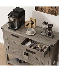 gaomon Modern Farmhouse Coffee Bar Cabinet with Drawers and Shelf