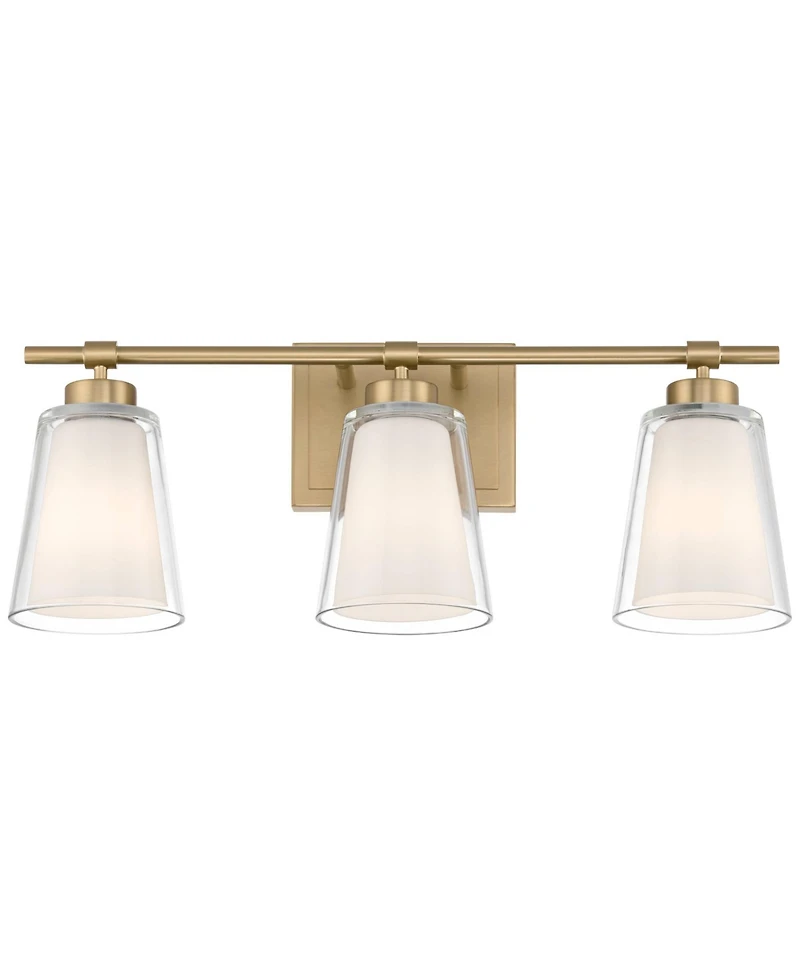 Regency Hill Abigail 21" Wide Soft Opal Glass 3-Light Bath Light