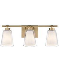 Regency Hill Abigail 21" Wide Soft Opal Glass 3-Light Bath Light