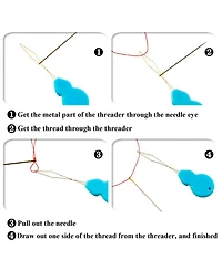 Gnuadz 30pcs Gourd Shaped Plastic Threaders Wire Loop Sewing Tool Crafting Clear Box