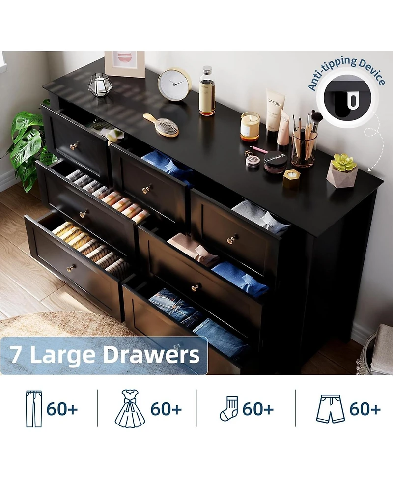 gaomon Garvee 54" Wide 7-Drawer Modern Dresser