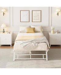 gaomon Twin Pop-Up Trundle Bed Frame with Lockable Casters, Foldable Metal Daybed, Space Saving Design