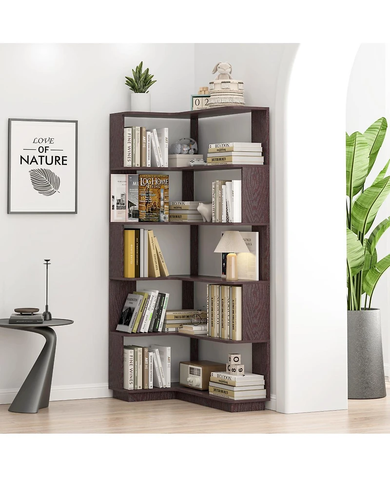 Streamdale Furniture 90cm L-Shape Corner Bookshelf for Home Office/Living Room