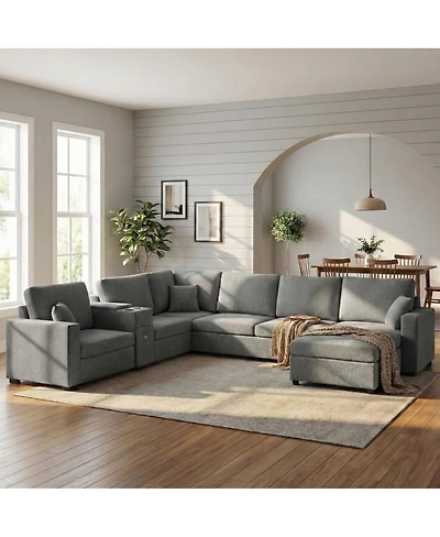 Streamdale Furniture 5-Seat U-Shape Sectional Sofa with Chaise and Storage