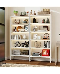 Streamdale Furniture Led 5-Tier Tall Bookcase with Storage