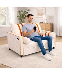 Streamdale Furniture 2-Seater Sleeper Sofa w/ Usb, 68.5" Wide