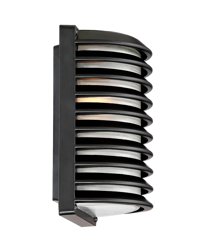 John Timberland Modern Outdoor Wall Light Fixtures Set of 2 Grid Frosted Glass for Post Exterior Barn Deck House Porch Yard Posts Patio Home