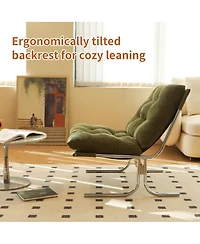 Streamdale Furniture Modern Green Accent Chair with Metal Frame
