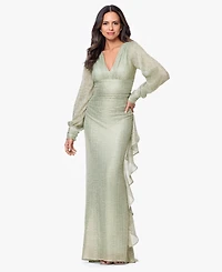 Betsy & Adam Women's V-Neck Ball Gown