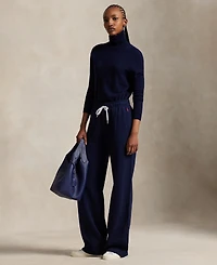 Polo Ralph Lauren Women's Drawstring Fleece Wide-Leg Sweatpant