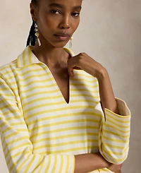 Polo Ralph Lauren Women's Striped Split-Placket Mariner Pull-On T-Shirt