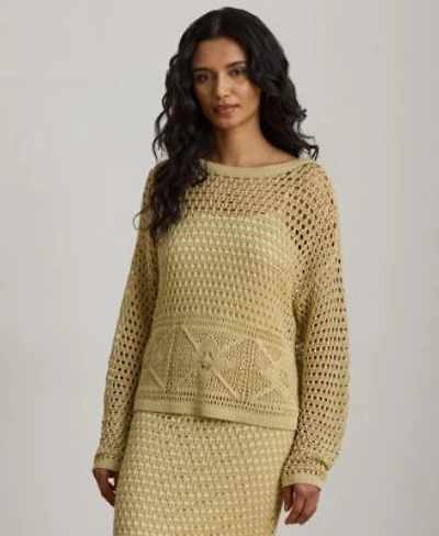 Lauren Ralph Lauren Womens Pointelle Knit Boat Neck Sweater