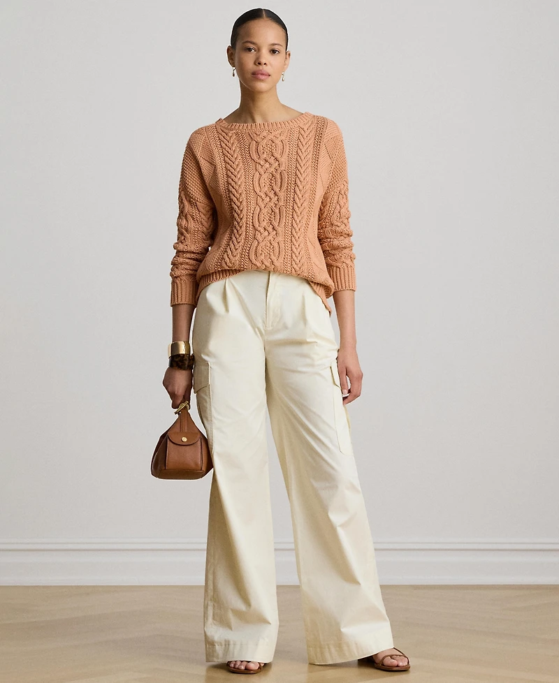 Lauren Ralph Lauren Women's Cable-Knit Boat Neck Sweater