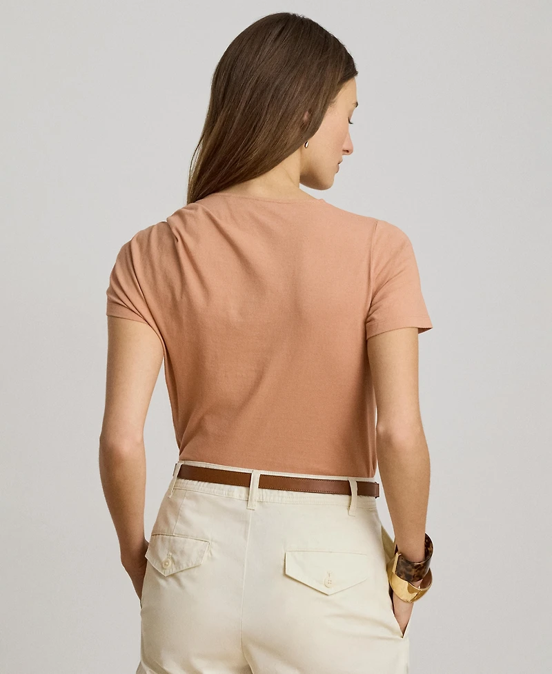 Lauren Ralph Women's Straight-Fit Twist-Neck T-Shirt