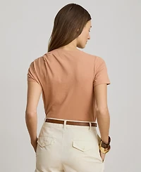 Lauren Ralph Women's Straight-Fit Twist-Neck T-Shirt