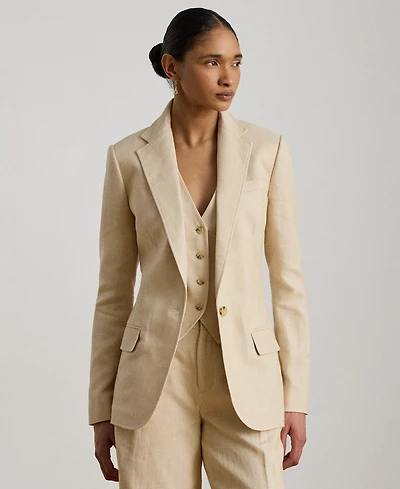 Lauren Ralph Women's Notch Lapel Collar Tweed Blazer