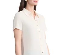 Jones New York Women's Short-Sleeve Button-Front Shirt