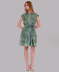 julia jordan Women's Printed Collared Neck Shirt Dress