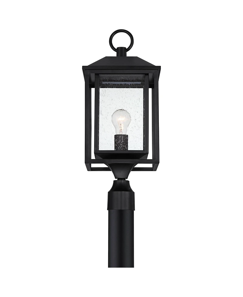 John Timberland Califa Modern Outdoor Post Light Metal Cage 21 Clear Seedy Glass for Exterior Barn Deck House Porch Yard Patio Home Outside