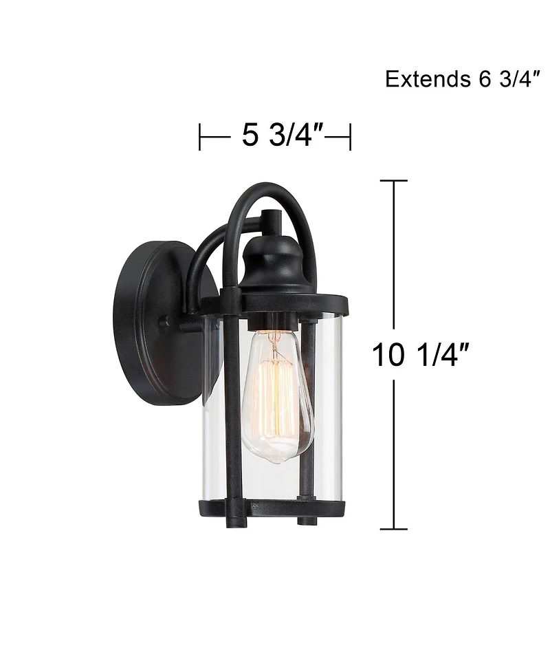 John Timberland Rustic Farmhouse Outdoor Wall Light Fixtures Set of 2 10 Clear Glass for Exterior Barn Deck House Porch Yard Patio Outside
