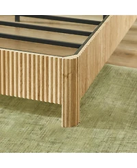 Streamdale Furniture King Size Wooden corrugated curved lines, No Box Spring Needed