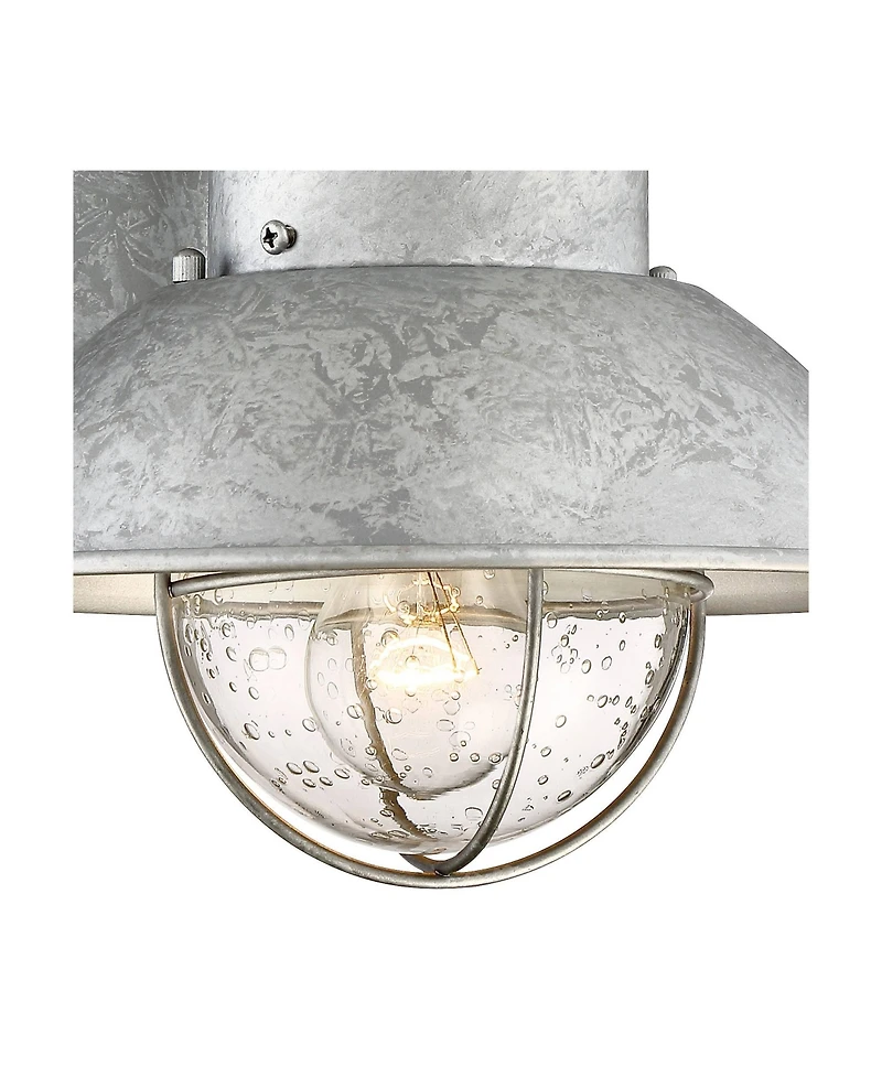 John Timberland Modern Industrial Outdoor Barn Lights Set of 2 Metal Dusk to Dawn Motion Sensor Gooseneck Clear Glass Exterior