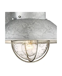 John Timberland Modern Industrial Outdoor Barn Lights Set of 2 Metal Dusk to Dawn Motion Sensor Gooseneck Clear Glass Exterior