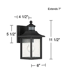 John Timberland Moray Bay Mission Outdoor Wall Light Fixtures Set of 2 Dusk to Dawn Motion Sensor 11 Seedy Glass for Exterior