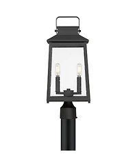 John Timberland Jubliee 20 High Modern Outdoor Post Light Fixture Pole Porch House 2-Light Metal Clear Glass Shade