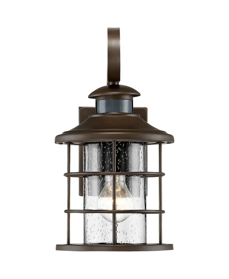 John Timberland Hogan High Traditional Outdoor Wall Light Fixture Mount Porch House Set of 2 Motion Sensor Bronze Finish