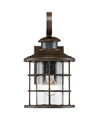 John Timberland Hogan High Traditional Outdoor Wall Light Fixture Mount Porch House Set of 2 Motion Sensor Bronze Finish