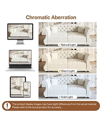 Streamdale Furniture Oversized Chesterfield Pull Out Sofa Bed, Velvet Couch