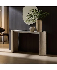 Streamdale Furniture Faux Marble Console Table for Living Room/Hallway