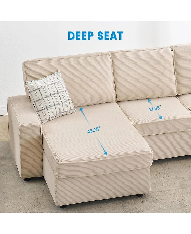 gaomon Modular Sectionla Sofa, 7 Seat U-Shaped Couch with Removable Washable Covers, Modern Convertible Deep Seat Sofa