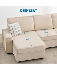 gaomon Modular Sectionla Sofa, 7 Seat U-Shaped Couch with Removable Washable Covers, Modern Convertible Deep Seat Sofa