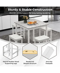 Gouun 5-Piece Counter-Height Bar Table Set with 4 Padded Stools
