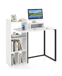 Slickblue 43.5 Inch Desk with Charging Station and Ergonomic Monitor Stand