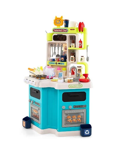 Slickblue Kids Corner Play Kitchen with Realistic Lights and Sounds