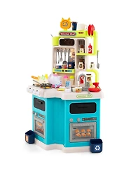 Slickblue Kids Corner Play Kitchen with Realistic Lights and Sounds