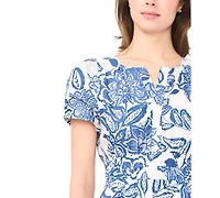 Msk Women's Short-Sleeve V-Neck Maxi Dress