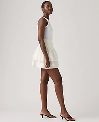 Levi's Women's Mid Rise Smocked Cotton Mini Skirt