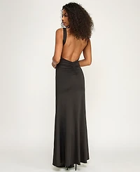 Katia Rae Women's Crewneck Pull-On Open Back Maxi Dress